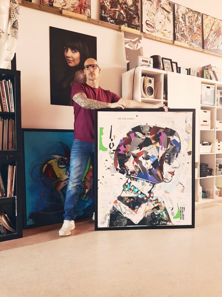 Vincent Schiphorst in atelier Leeuwarden