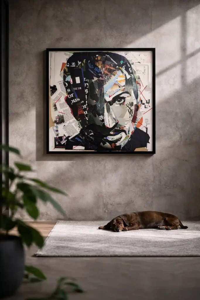 George Michael origineel collagewerk - 60x60 cm - Vincent Schiphorst