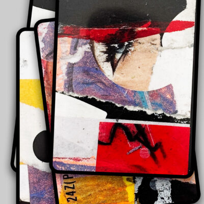 ACEO set 02 met 4 abstracte ACEO kunstkaarten – mixed media mini art