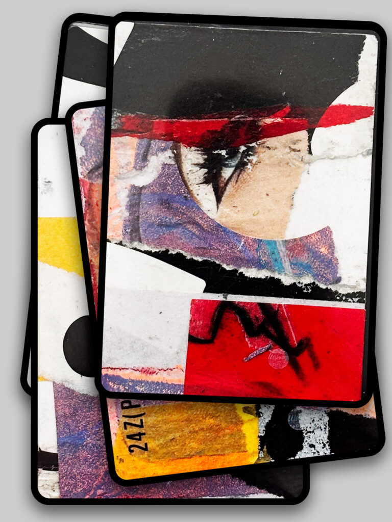 ACEO set 02 met 4 abstracte ACEO kunstkaarten – mixed media mini art