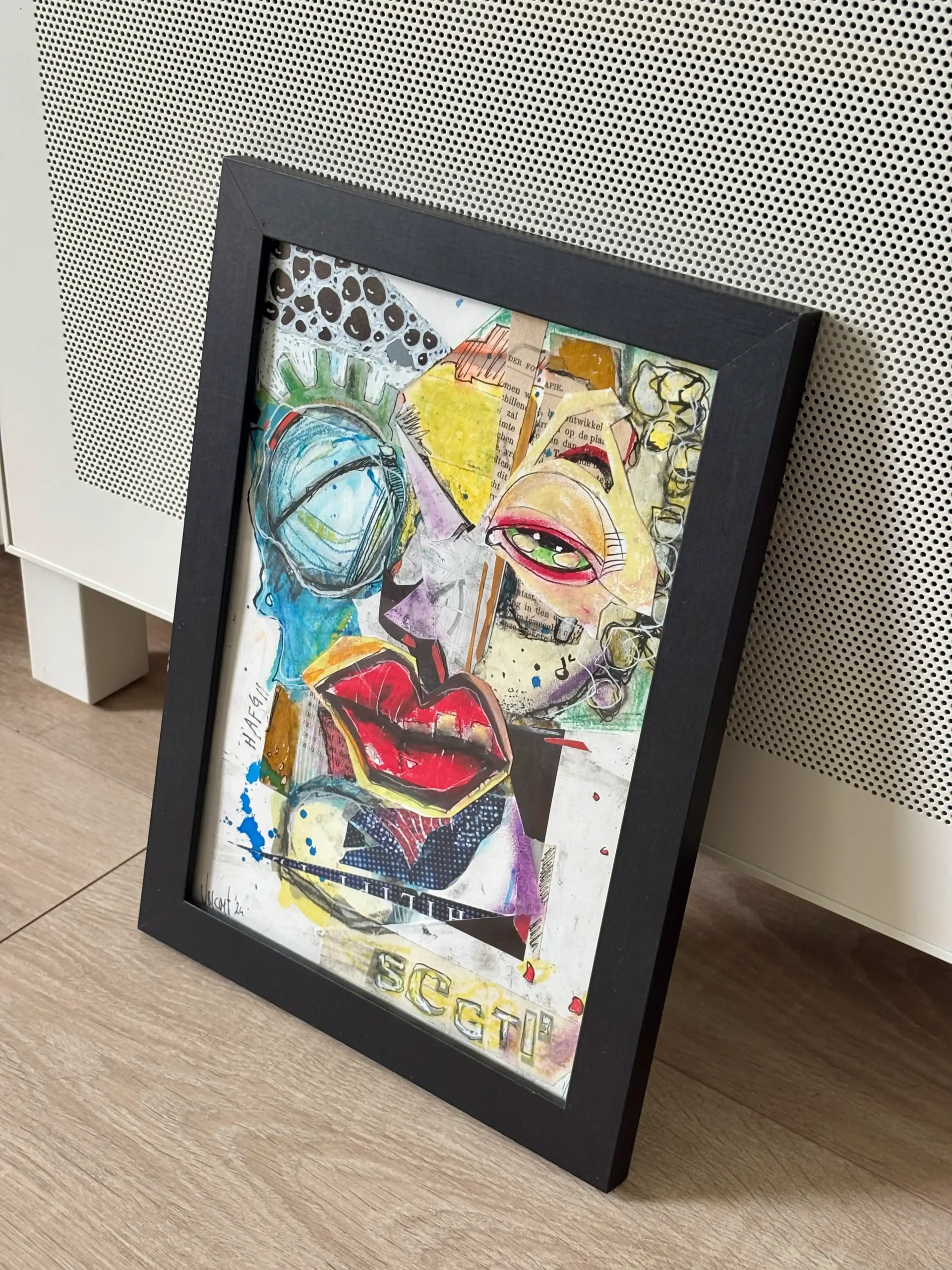 Lips II Mixed Media Collage A4